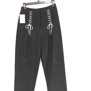 Easton Tie Pant, Black with white specks.